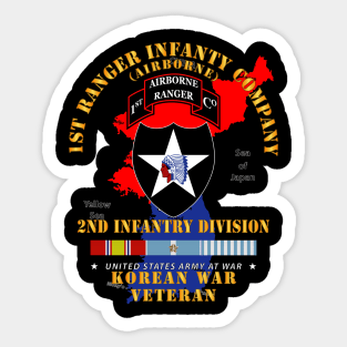 1st Ranger Inf Company - 2nd ID w Map w KOREA SVC X 300 Sticker